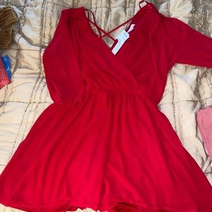 NWT red v neck romper
